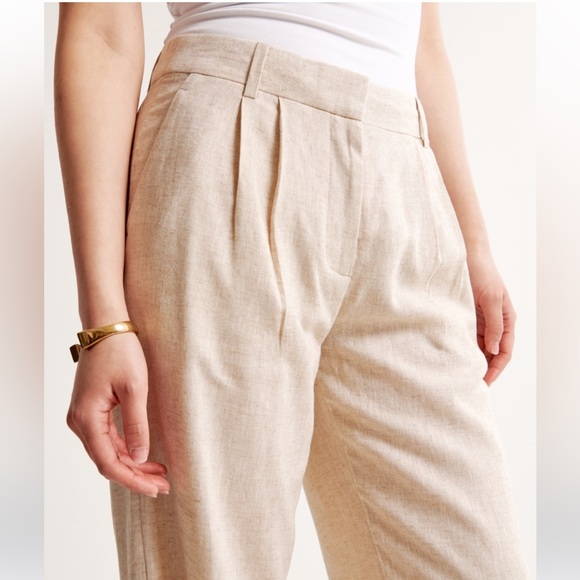 Abercrombie & Fitch A&F Sloane Linen-Blend Wide Leg Pant 27 regular - Picture 3 of 7